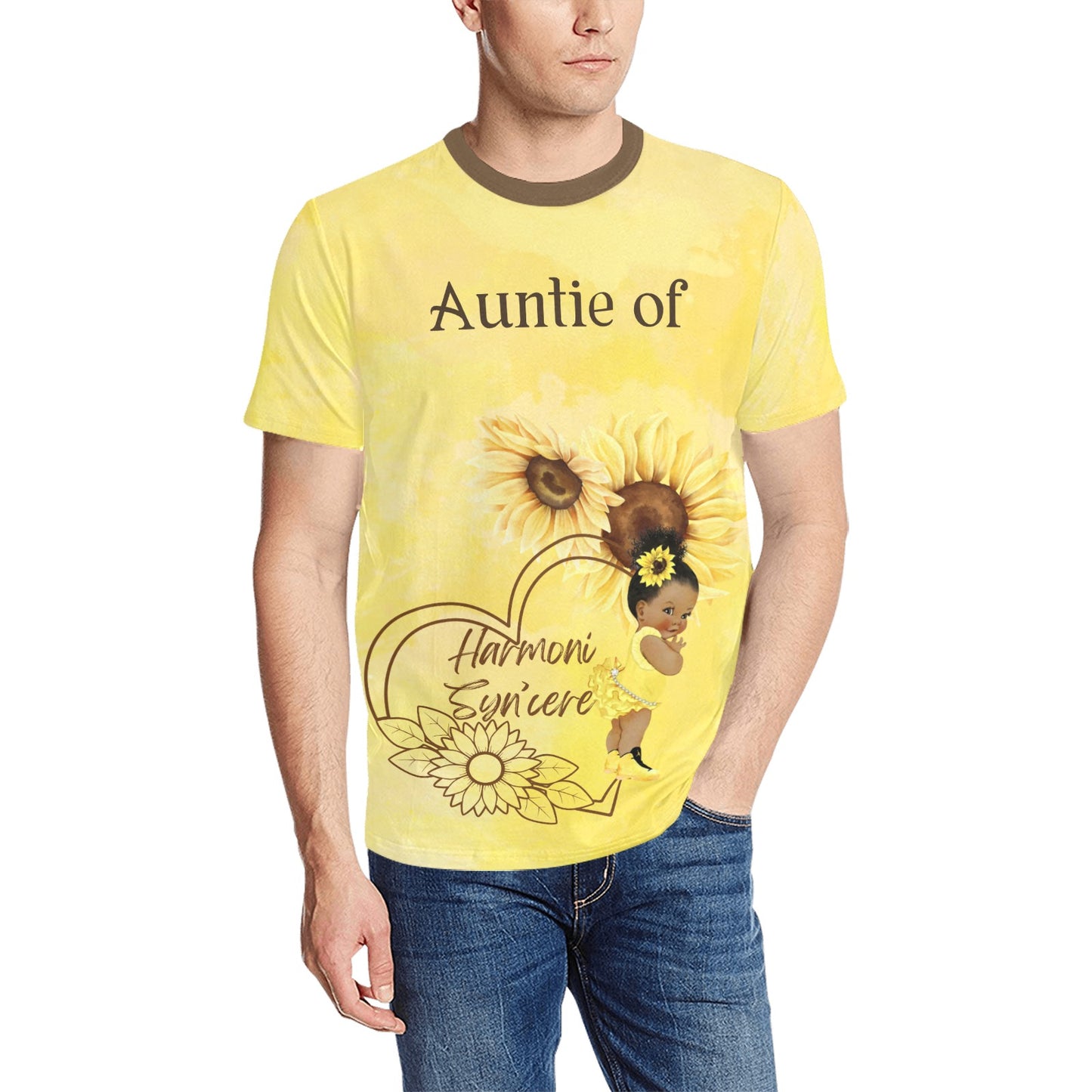 All Over Print T-Shirt (Solid Color Neck) (Model T63)